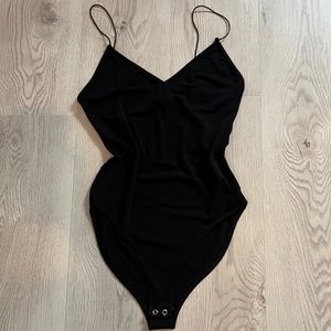 Forever 21 Black Sleeveless Spaghetti Strap Bodysuit Size S